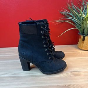 Timberland Women's Tillston 6 inch High Heel Wheat Leather Boots Style A1KJH